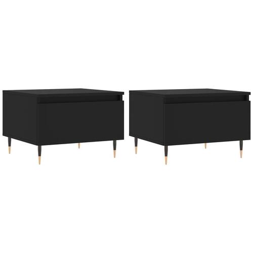 Sofaborde 2 stk. 50x46x35 cm konstrueret træ sort