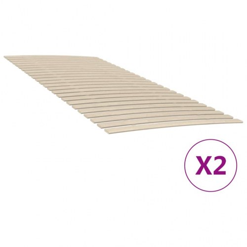 Sengelameller 48 lameller - 2 stk. 90×200 cm i massivt poppeltræ