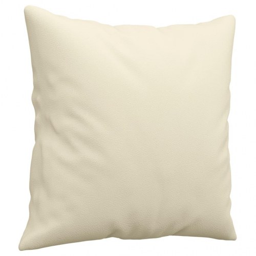 2-personers sofa i kunstlæder med pyntepuder - creme, 120 cm sædebredde