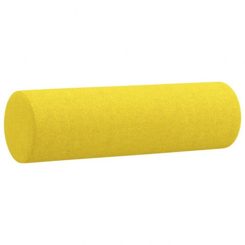 2-personers sofa med pyntepuder - stof, lysegul, sædebredde 120 cm