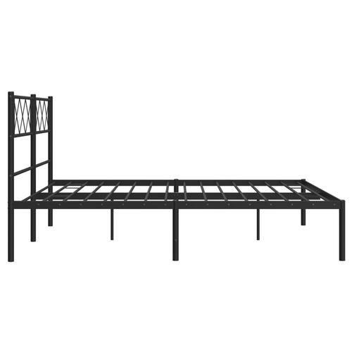 Sengeramme med sengegavl 150x200 cm metal sort
