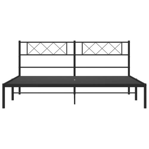 Sengeramme med sengegavl 193x203 cm metal sort