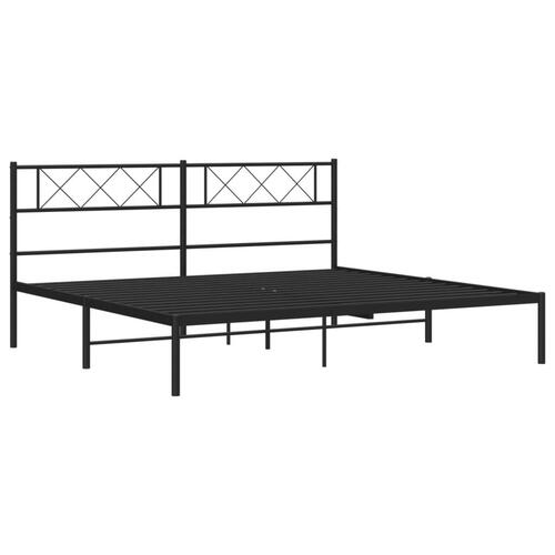 Sengeramme med sengegavl 193x203 cm metal sort