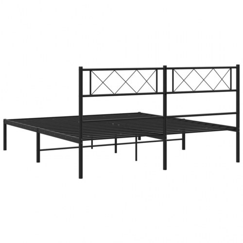Sengeramme med sengegavl i metal - 120 x 190 cm, sort