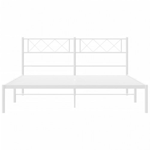 Sengeramme med sengegavl 120x190 cm metal hvid