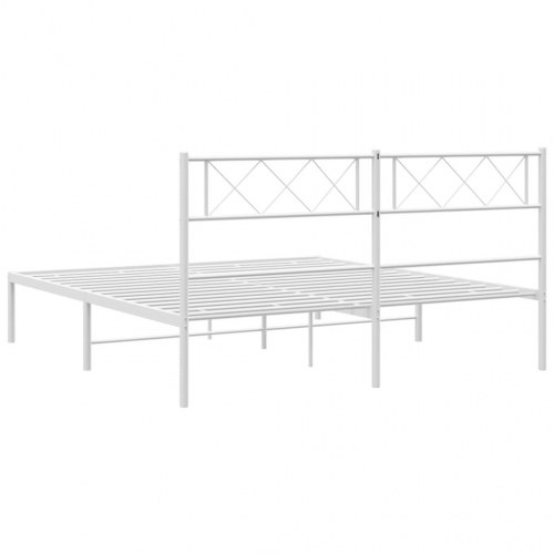 Sengeramme med sengegavl 120x190 cm metal hvid