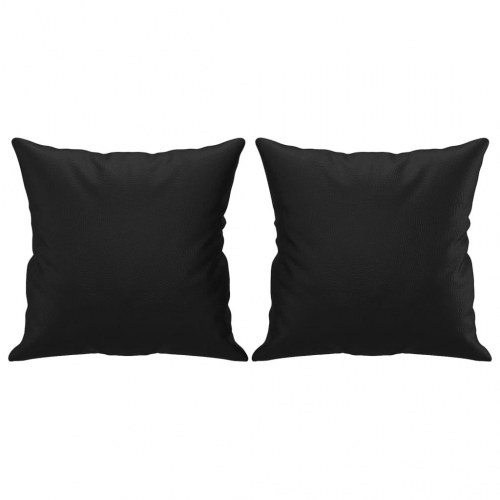 2-personers sofa med pyntepuder 120 cm kunstlæder sort