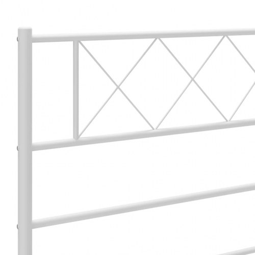 Sengeramme med sengegavl i metal - 135 × 190 cm, hvid
