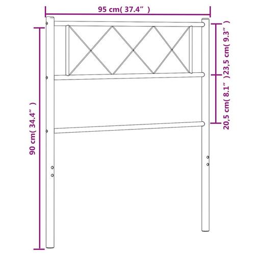 Sengegavl 90 cm metal sort