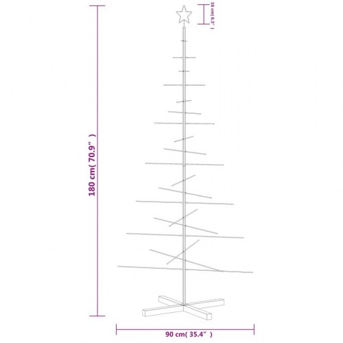Juletræ i metal med træfod - 180 cm, sort