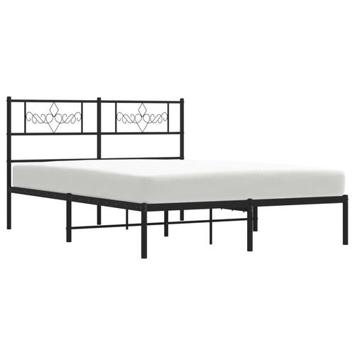 Sengeramme med sengegavl 140x200 cm metal sort