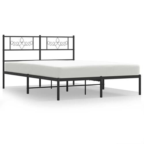 Sengeramme med sengegavl 160x200 cm metal sort