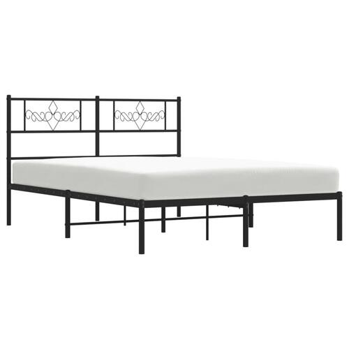 Sengeramme med sengegavl 160x200 cm metal sort