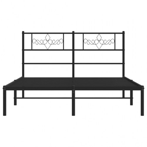 Sengeramme med sengegavl 120×200 cm - metal, sort