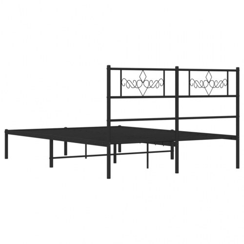 Sengeramme med sengegavl 120×200 cm - metal, sort