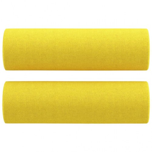2-personers sofa med pyntepuder 140 cm stof lysegul