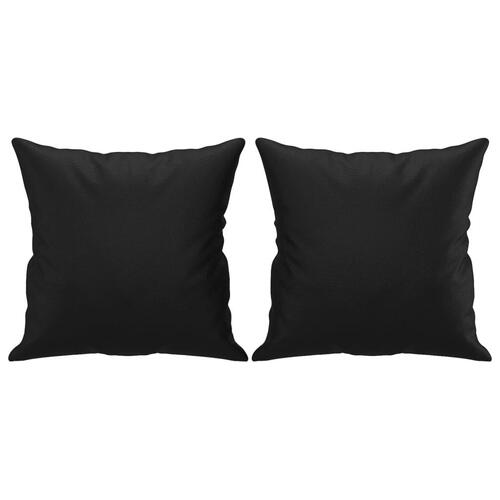 3-personers sofa med pyntepuder 180 cm kunstlæder sort