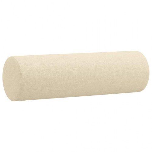 2-personers sofa med pyntepuder 120 cm - stof, cremefarvet