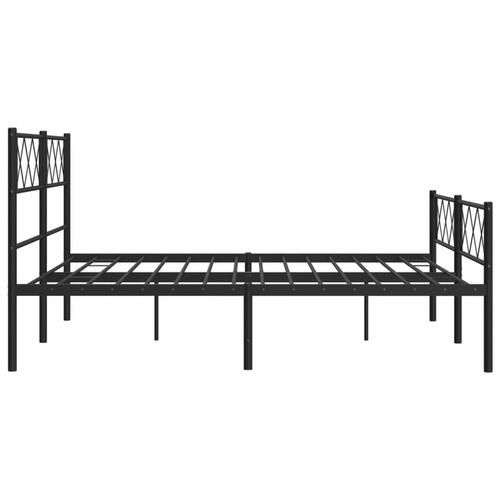 Sengeramme med sengegavl og fodgærde 140x190 cm metal sort