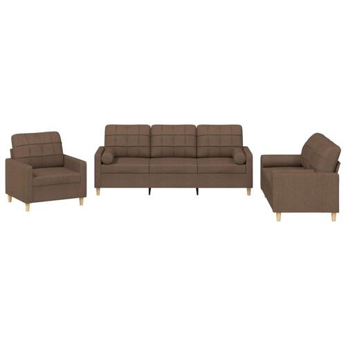 3 personers sofa med puder stof brun
