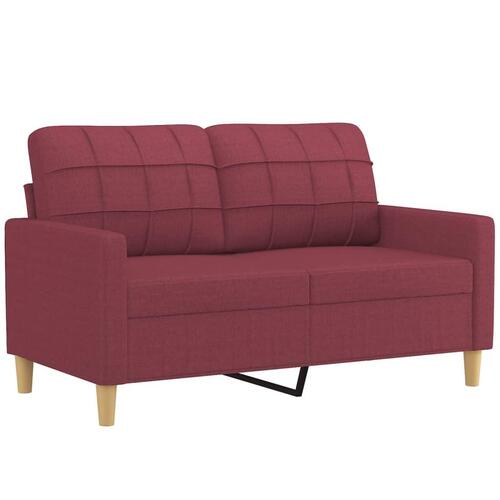 3 personers sofa med puder stof vinrød