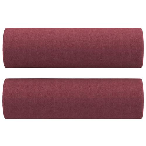 3 personers sofa med puder stof vinrød