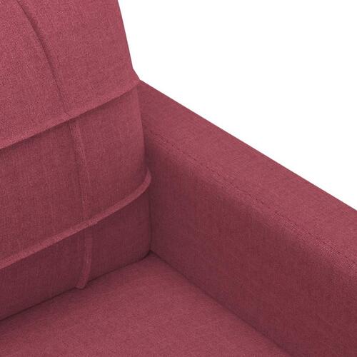 3 personers sofa med puder stof vinrød
