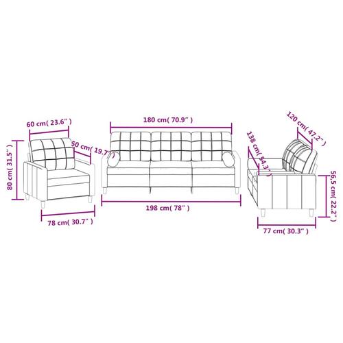 3 personers sofa med puder stof vinrød