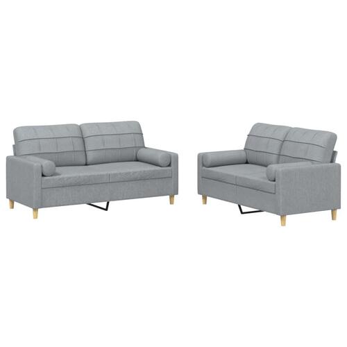 2 personers sofa med puder stof lysegrå