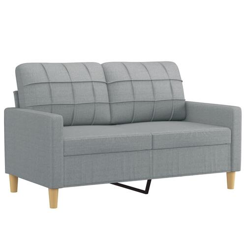 2 personers sofa med puder stof lysegrå