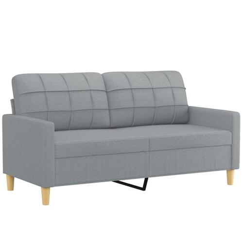 2 personers sofa med puder stof lysegrå