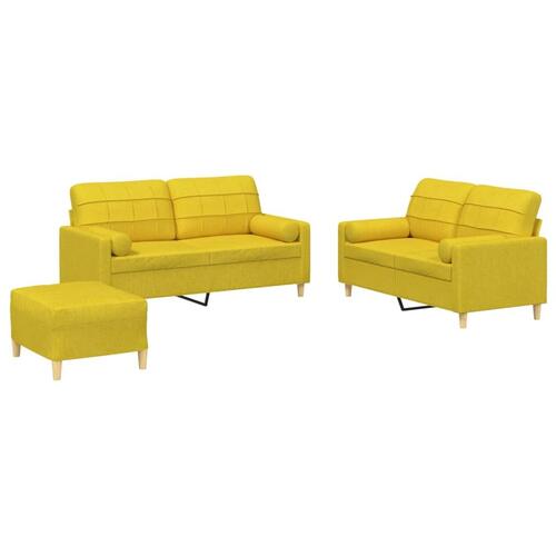 3 personers sofa med puder stof lysegul