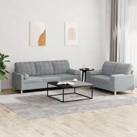 2 personers sofa med puder stof lysegrå