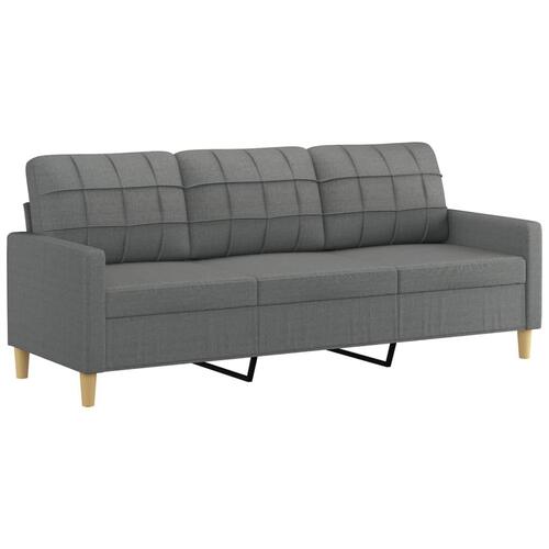 2 personers sofa med puder stof mørkegrå