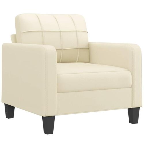 Sofasæt 4 dele med puder kunstlæder cremefarvet
