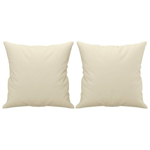 Sofasæt 4 dele med puder kunstlæder cremefarvet