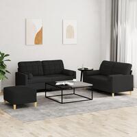 3 personers sofa med puder stof sort
