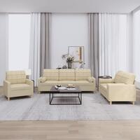 3 personers sofa med puder stof cremefarvet