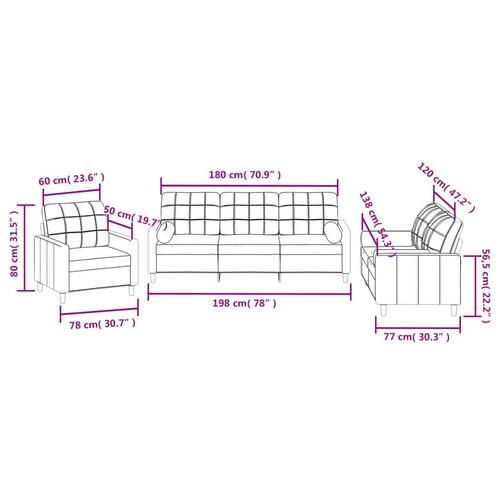 3 personers sofa med puder stof cremefarvet