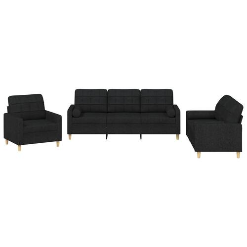 3 personers sofa med puder stof sort