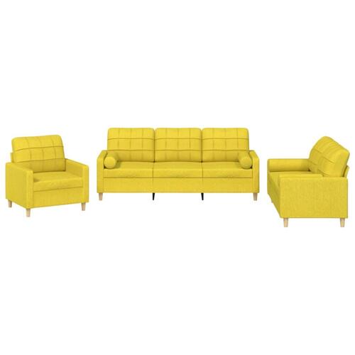 3 personers sofa med puder stof lysegul