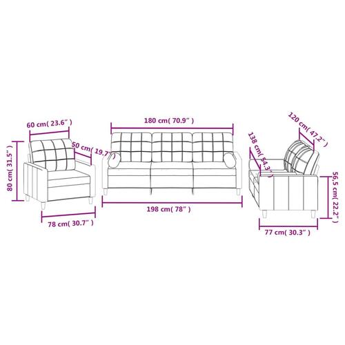 3 personers sofa med puder stof lysegul