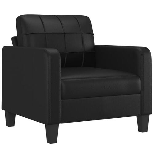Sofasæt 4 dele med puder kunstlæder sort