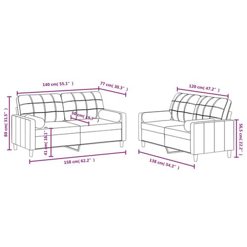 2 personers sofa med puder stof cremefarvet