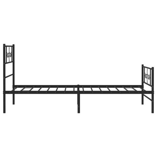 Sengeramme med sengegavl og fodgærde 90x200 cm metal sort