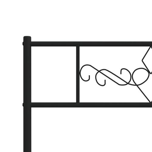 Sengeramme med sengegavl og fodgærde 75x190 cm metal sort