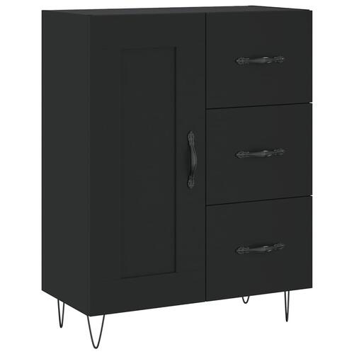 Højskab 69,5x34x180 cm konstrueret træ sort
