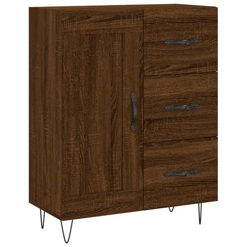 Højskab 69,5x34x180 cm konstrueret træ brun egetræsfarve