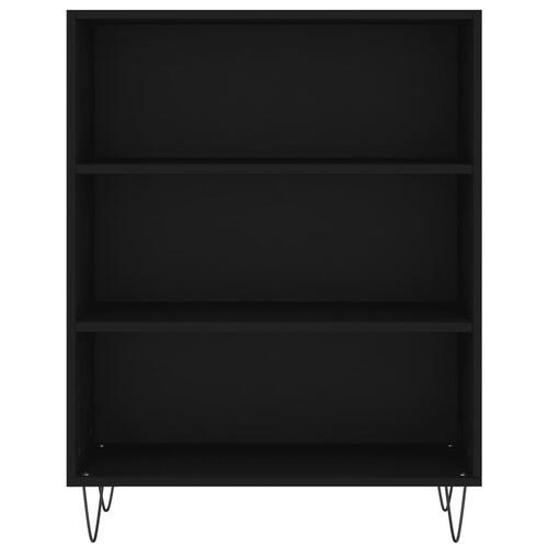 Højskab 69,5x34x180 cm konstrueret træ sort