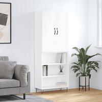 Højskab 69,5x34x180 cm konstrueret træ hvid